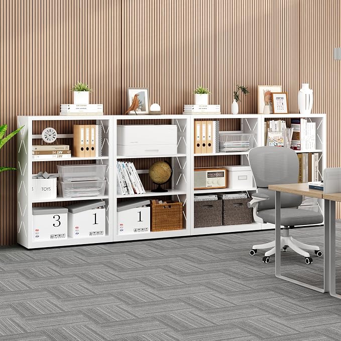 3 Tier Bookcase, Industrial Bookshelf, Home Office Bookcase Shelf Storage - Image 8