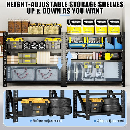 Heavy Duty Garage Storage Shelves 5000LBS Capacity, 4-Tier Large Industrial - Image 5