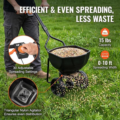 Walk-Behind Hand Push Broadcast Spreader, 10 ft Spreading Width Manual - Image 6
