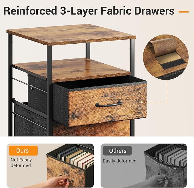 DEVAISE 2 Drawer Mobile File Cabinet - Image 5