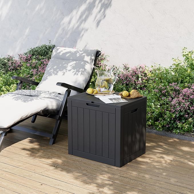 32 Gallon Deck Box Lockable Resin Indoor Outdoor Storage Box waterproof Outdoor - Image 3