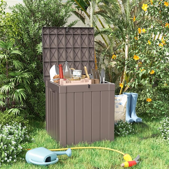 40 Gallon Resin Deck Box, Lockable Patio Outdoor Storage Box - Image 2