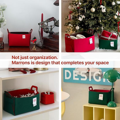Collapsible Felt Redchoco Storage Bin Small 7.1"x5.1"x5.1" – Foldable Basket - Image 4