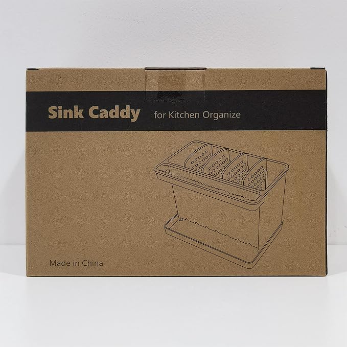 YOHOM Sink Brush Holder for Kitchen Sink Sponge Caddy Countertop Organizer - Image 9