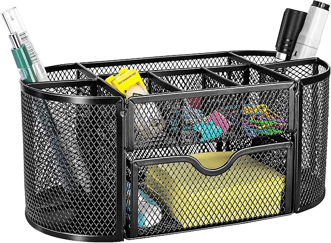 Amazon Basics Pen Holder and Desk Organizer, Office Caddy Storage, ‎9.25" x - Image 4