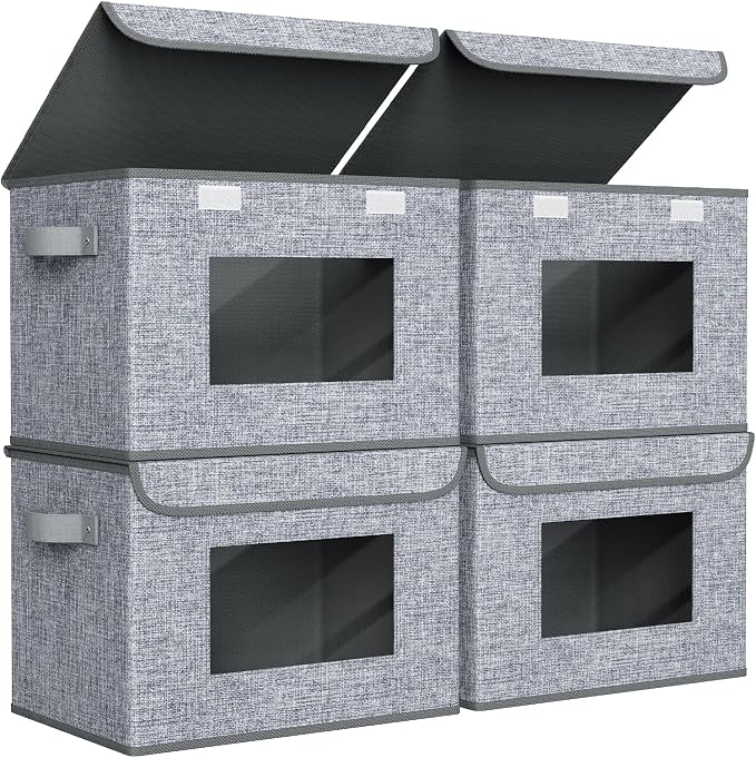 Univivi Fabric Foldable Storage Boxes Large Collapsible Stackable Storage Bins by Univivi