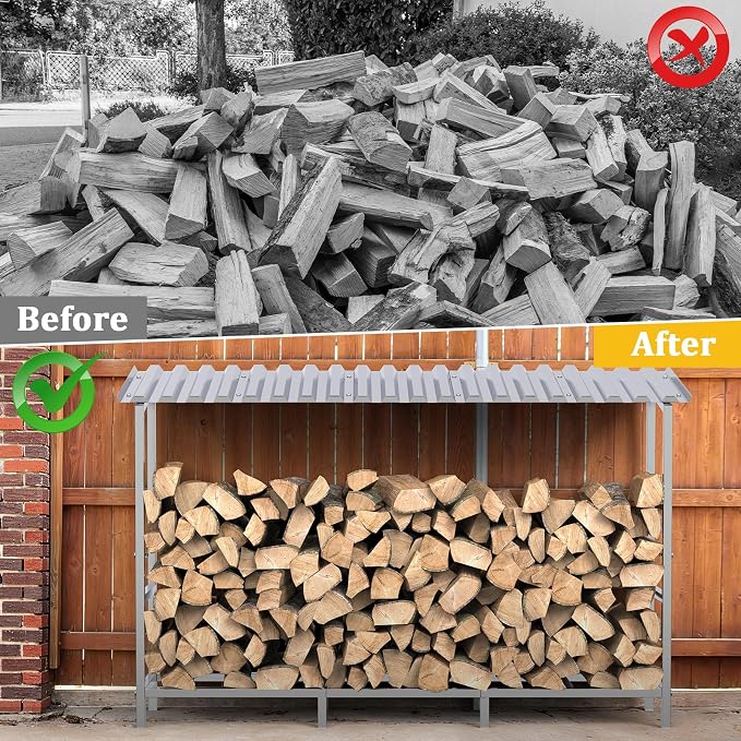 LIANTRAL 4ft Firewood Rack Outdoor - Image 3