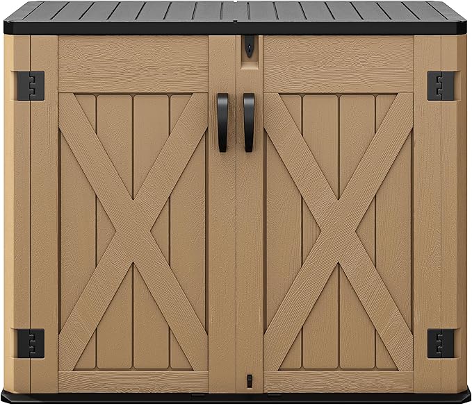 DWVO Outdoor Storage Shed, Weatherproof Resin, 35 Cu Ft Capacity, Horizontal by DWVO