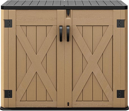 DWVO Outdoor Storage Shed, Weatherproof Resin, 35 Cu Ft Capacity, Horizontal by DWVO
