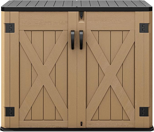 DWVO Outdoor Storage Shed, Weatherproof Resin, 35 Cu Ft Capacity, Horizontal by DWVO