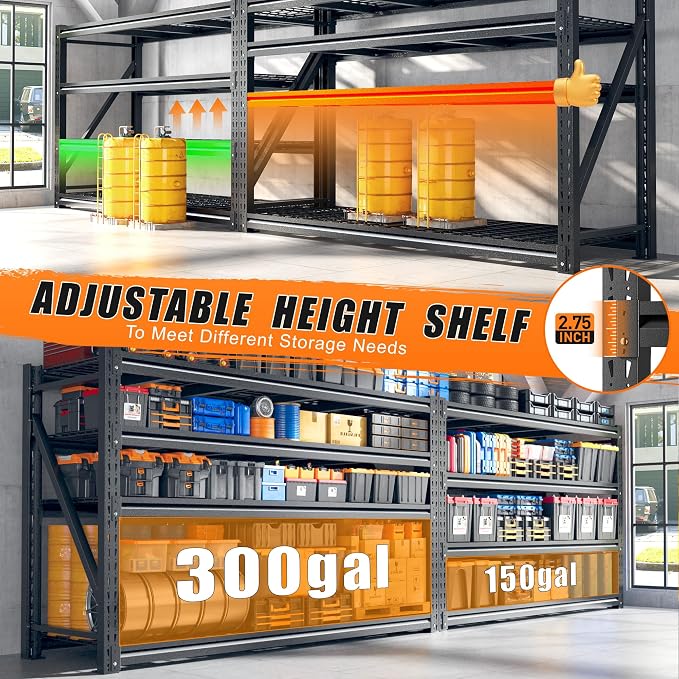 REIBII 5088LBS Heavy Duty Garage Shelving, 68.3'' W Metal Storage Shelves - Image 7