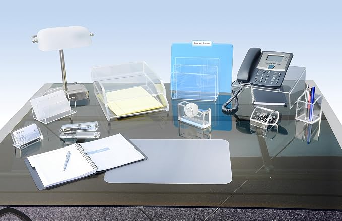 Kantek Clear Acrylic Paper Clip Holder, Angled Open Design, 3.1" x 3.3" x 2.6" - Image 6
