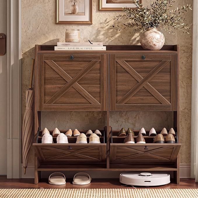 VASAGLE Shoe Storage Cabinet Organizer by VASAGLEbySONGMICSHOME