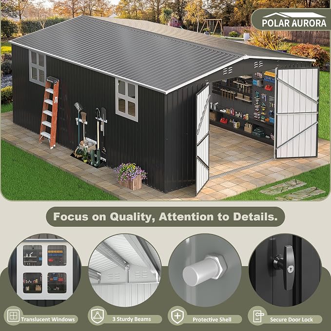 Polar Aurora 12x18 FT Outdoor Storage Shed | Garden Shed - Image 3