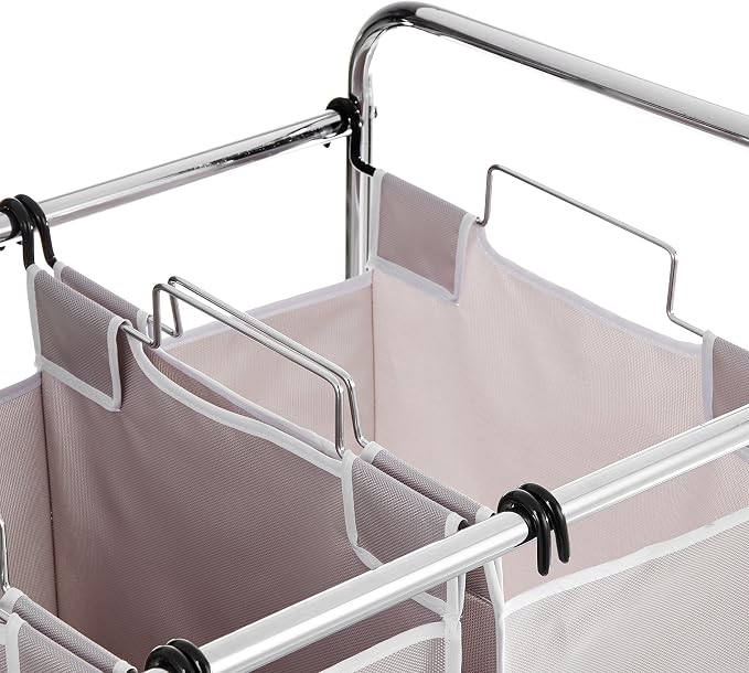Amazon Basics 3-Bag Rectangular Laundry Bag Hamper Sorter Basket - Image 3