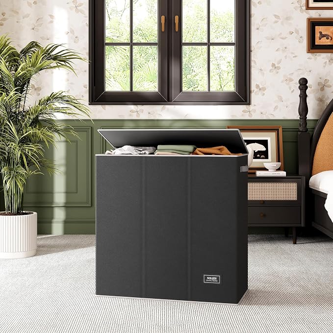 SOLEDI 160L Laundry Hamper 3 Section, Extra Large Laundry Hamper - Image 8