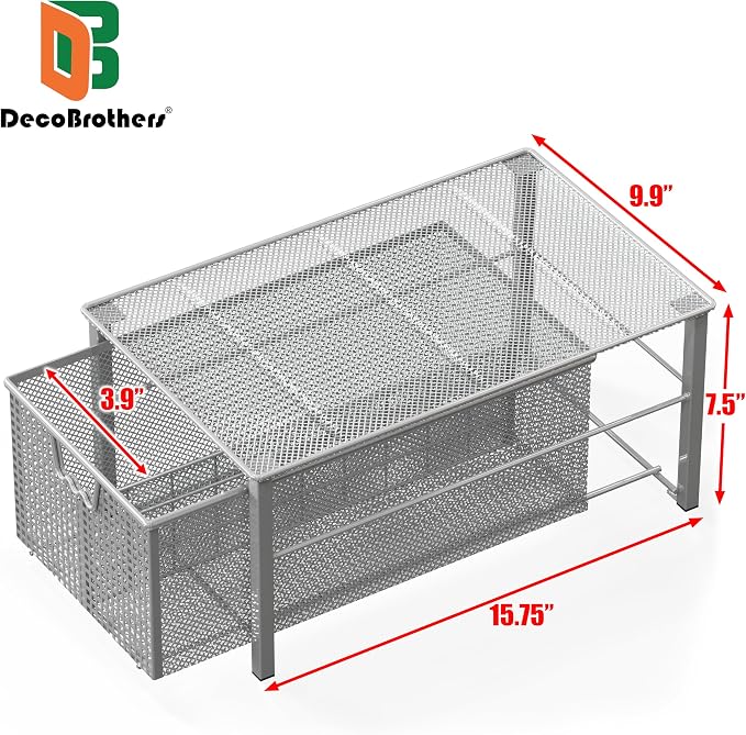 Deco Brothers Stackable Pull Out Cabinet Sliding Basket - Image 3