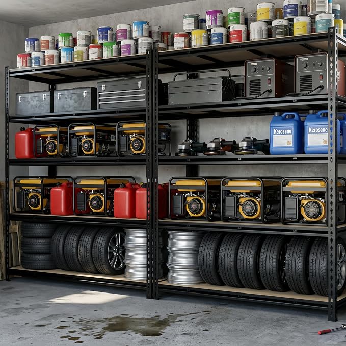 55" W Storage Shelves, 3500LBS Garage Shelving, 5-Tier Metal Shelving Unit - Image 6