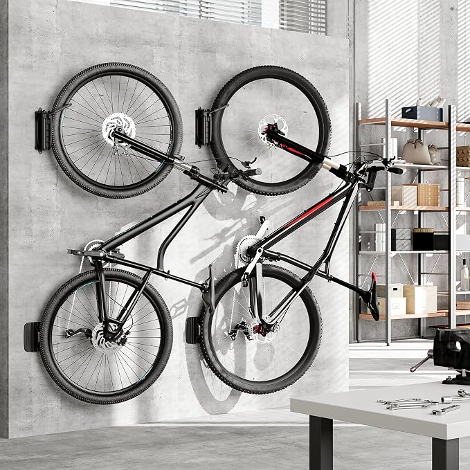 monTEK Swivel Bike Wall Mount – 2 Pack Garage Bike Hanger & Space-Saving - Image 6