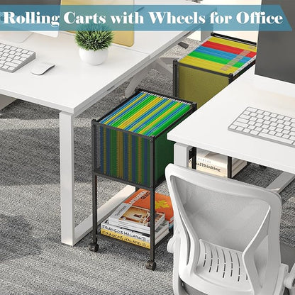 Sbanmao Letter/Legal Rolling File Cart, Narrow Mobile File Cabinet - Image 4