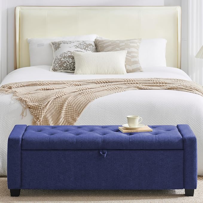 Huatean Home 48" Ottoman with Storage, Storage Ottoman Bench with Safety Hinge - Image 8