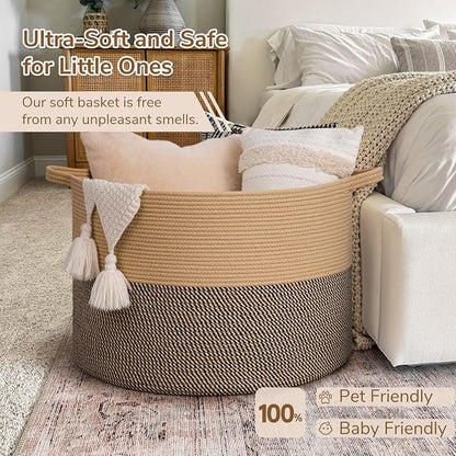 INDRESSME 115L Extra Large Blanket Basket, Woven Baskets - Image 5