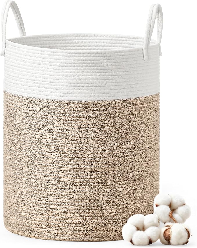 SONGMICS Laundry Hamper, Cotton Rope Laundry Basket by SONGMICSbySONGMICSHOME