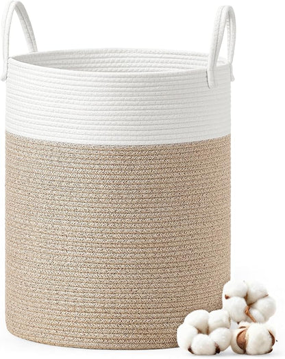 SONGMICS Laundry Hamper, Cotton Rope Laundry Basket by SONGMICSbySONGMICSHOME