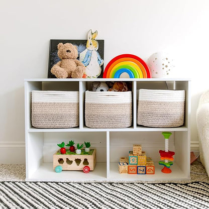 NaturalCozy Storage Cubes 9”x9”x7”Cotton Rope Woven Baskets - Image 3