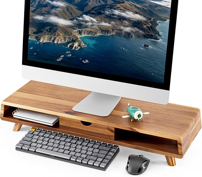 TINAMO Acacia Wood Monitor Stand by TINAMO