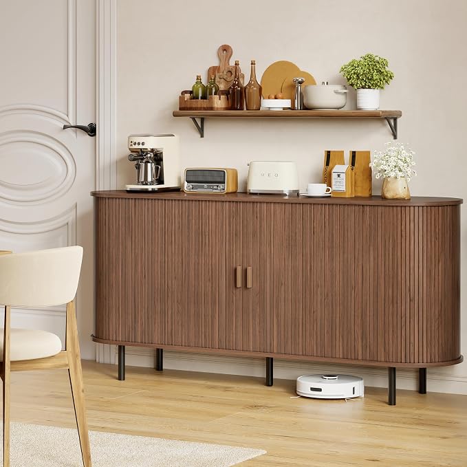 Buffet Sideboard Cabinet with Storage, Modern Accent Coffee Bar Console Table - Image 7