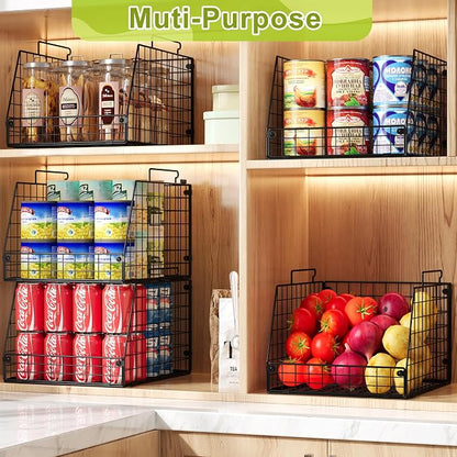 Jakyitvi 5 Pack XXL Stackable Wire Storage Basket, Extra Large Capacity Pantry - Image 4