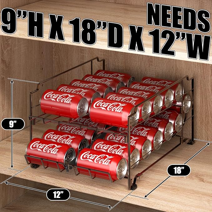 Simple Houseware Dual Row Front Loading Stackable Can Dispenser - Image 2