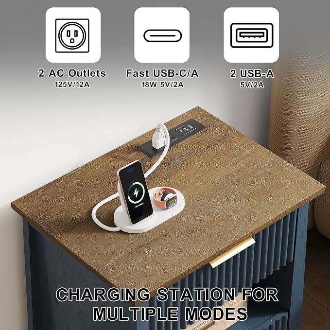 HIFYOBRO Fluted Nightstands - Image 4