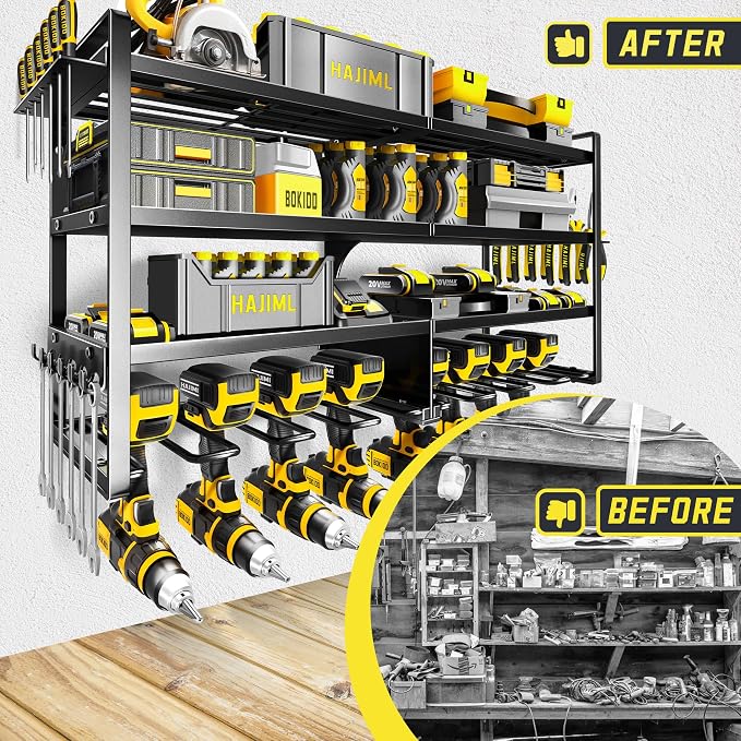 Power Tool Organizer Wall Mount, 4 Layers Heavy Duty Storage Rack - Image 6