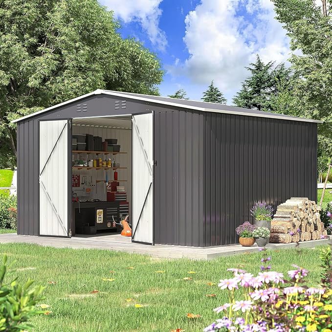 Polar Aurora Outdoor Storage Shed, Metal Garden Shed by PolarAurora