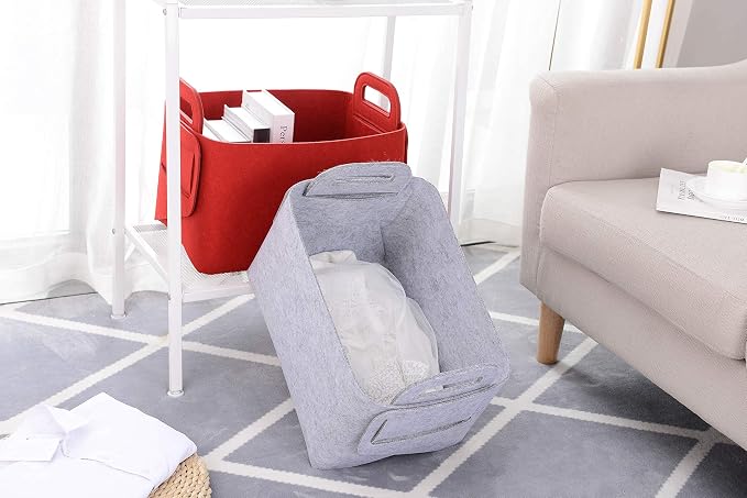 Storage Basket Felt Storage Bin Collapsible& Convenient Box Organizer - Image 6