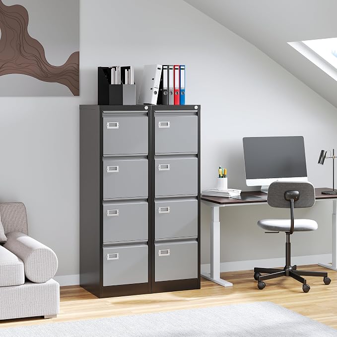 4 Drawer File Cabinet, Vertical Filing Cabinets - Image 7
