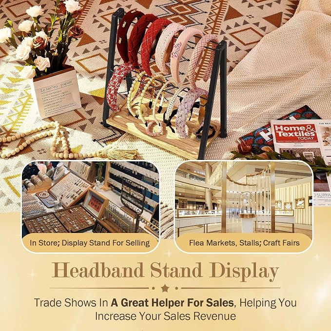 Headband Holder Organizer Metal 2-Tier Display Stand - Image 3