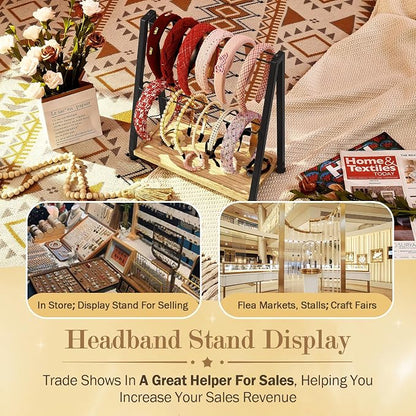 Headband Holder Organizer Metal 2-Tier Display Stand - Image 3