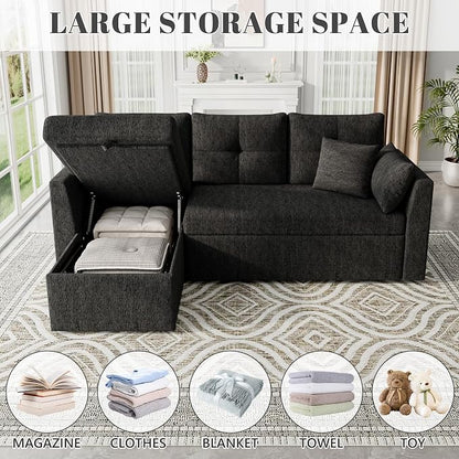Huatean Home Sleeper Couch Sofa, Sectional Sleeper Sofa Bed - Image 5
