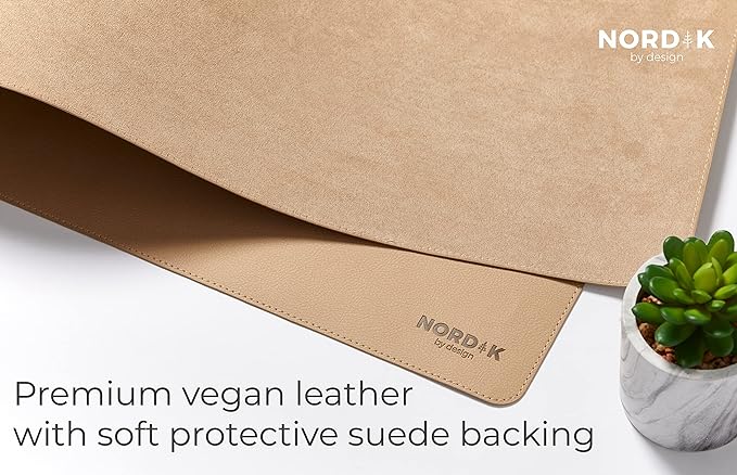 Nordik Leather Desk Mat Cable Organiser Premium Extended Mouse Mat - Image 4