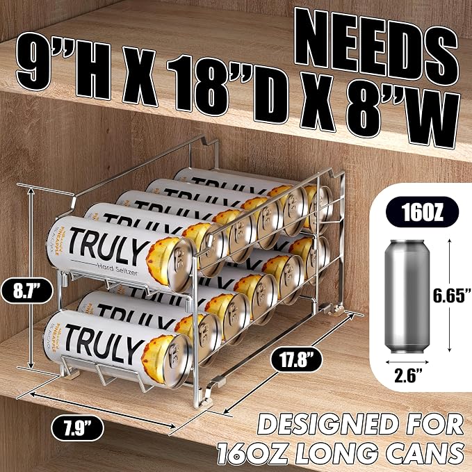 Simple Houseware 2PK Front Loading Tall skinny Can Dispenser - Image 2