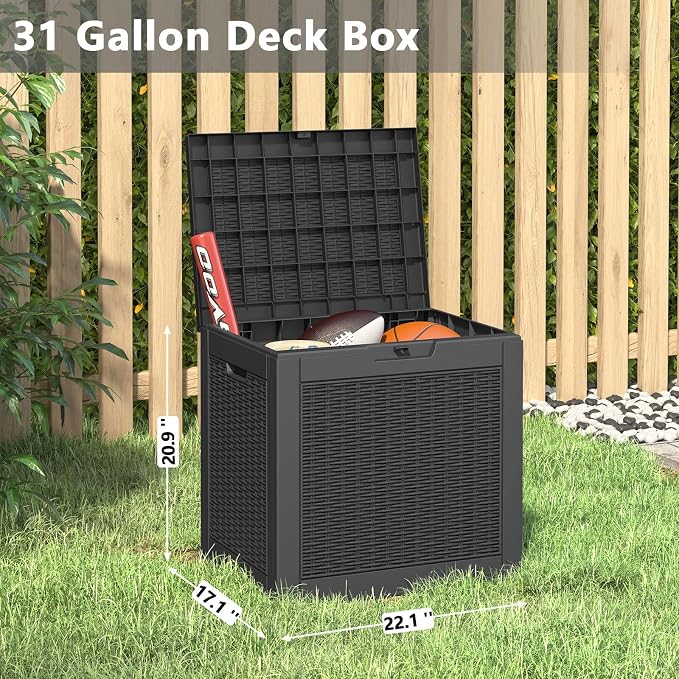 Outdoor Storage Box, Resin Deck Boxes Indoor and outdoor, Waterproof Storage - Image 2