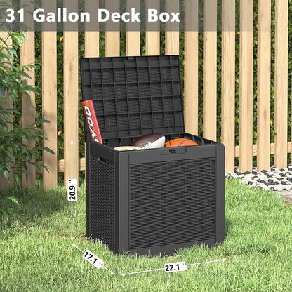 Outdoor Storage Box, Resin Deck Boxes Indoor and outdoor, Waterproof Storage - Image 2