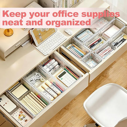 16 Pcs Extendable Clear Drawer Organizer, 3-Size Adjustable Boxes | 3-mm Extra - Image 4
