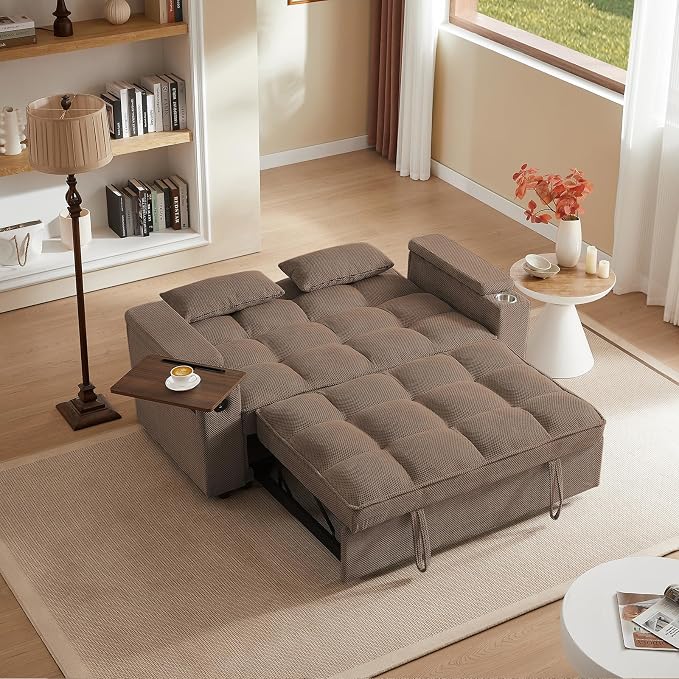 hansones 65'' 3-in-1 Folding Convertible Sofa Bed, Queen Size Pullout Sofa - Image 8