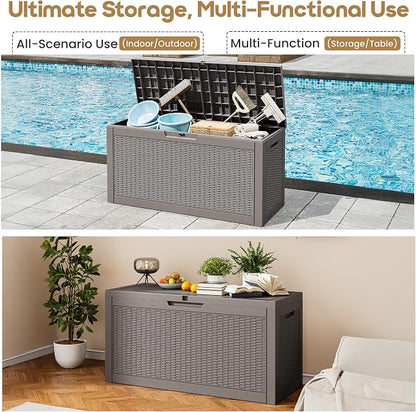 Outdoor Storage Box, 60 Gallon Resin Deck Boxes Outdoor Waterproof - Image 6