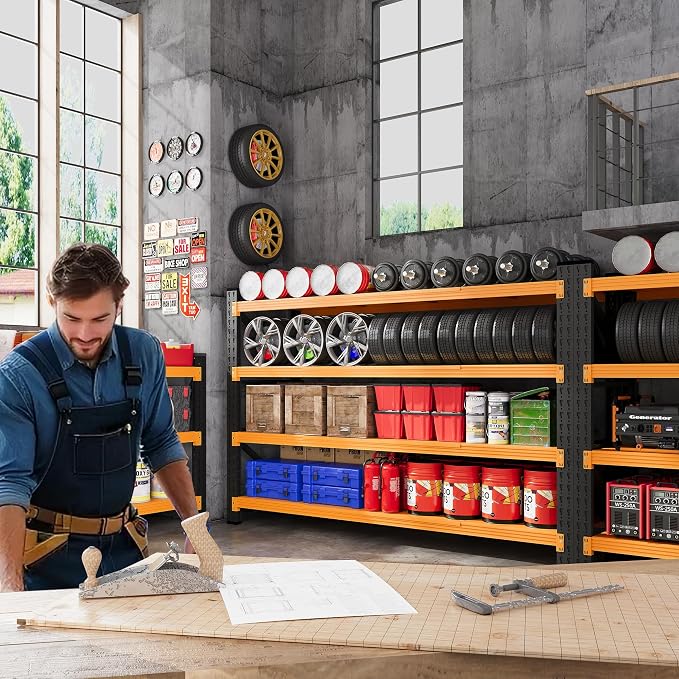 71”W Garage Shelving Units, 5000LBS Storage Shelves Heavy Duty, 4 Tier Large - Image 3