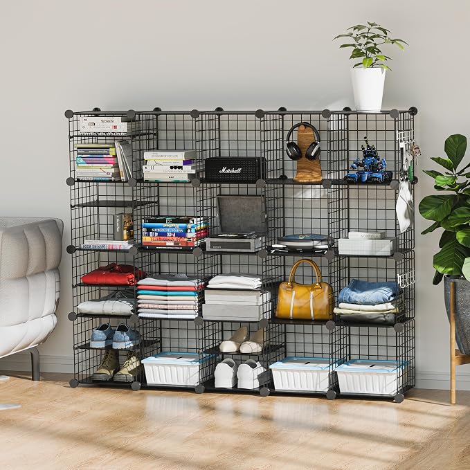 Wire Cube Storage Organizer, 20 Cubes Converted into 23 Cubes, Sturdy Metal - Image 2